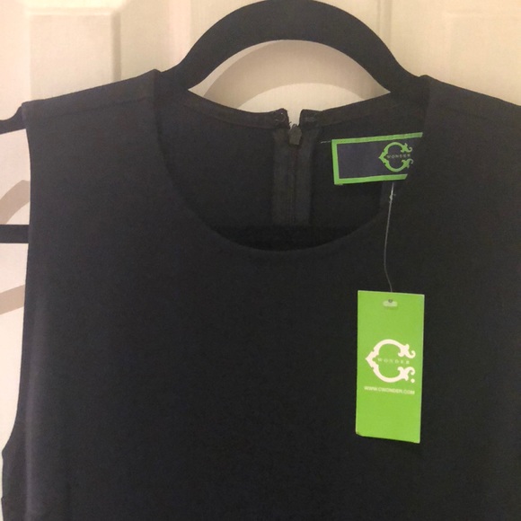 C Wonder tag still on, cut away shift dress black - Picture 2 of 4